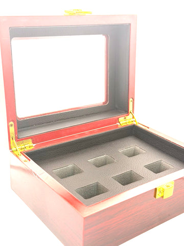 Championship Ring Wooden box / 6 holes