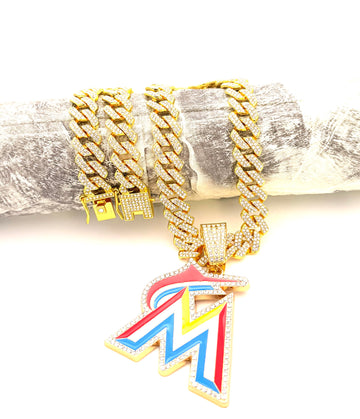 MLB / Miami Marlins hip hop necklace