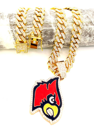 NCAA / Louisville University Cardinals hip hop necklace