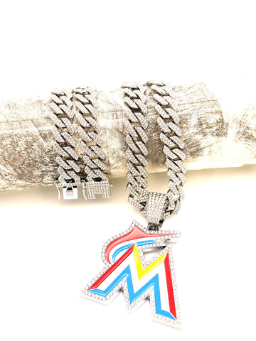 MLB / Miami Marlins hip hop necklace