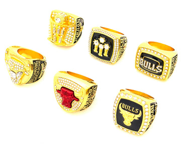 NBA / 1991 1992 1993 1996 1997 1998 Chicago Bulls championship rings Set / Jordan