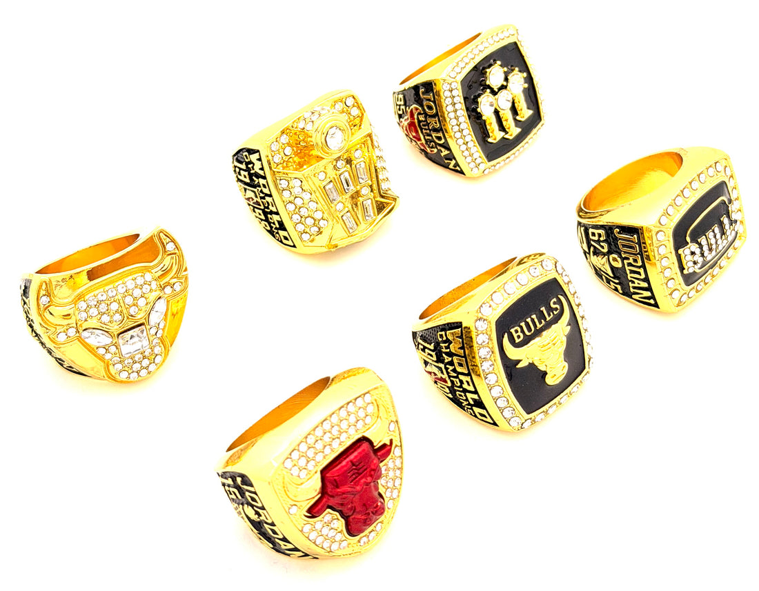 NBA / 1991 1992 1993 1996 1997 1998 Chicago Bulls championship rings Set / Jordan
