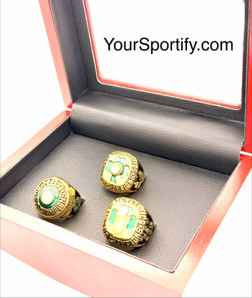 NBA / Boston Celtics 1981 1984 1986 Championship Rings Set With wooden box