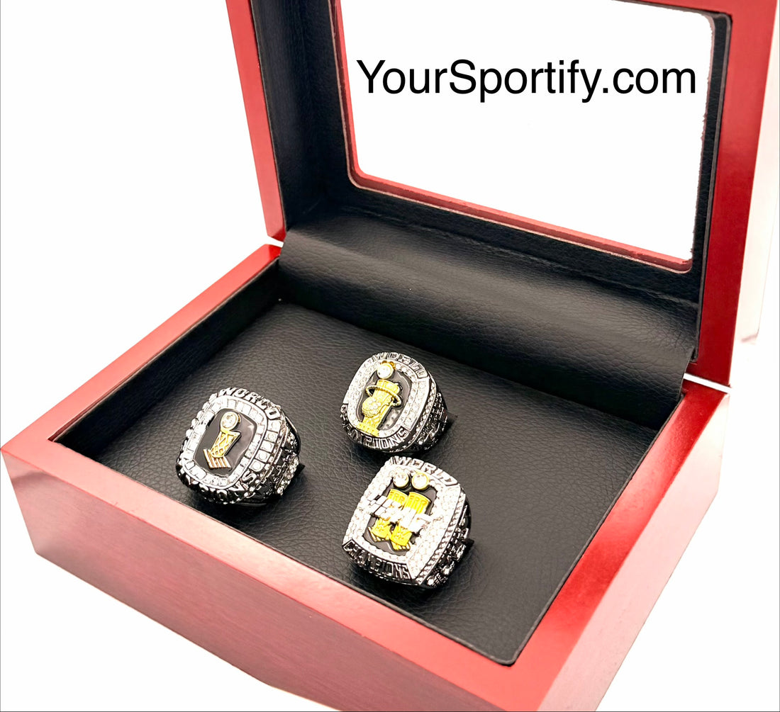 NBA / Miami Heat 2006 2012 2013  Championship Rings set With wooden box