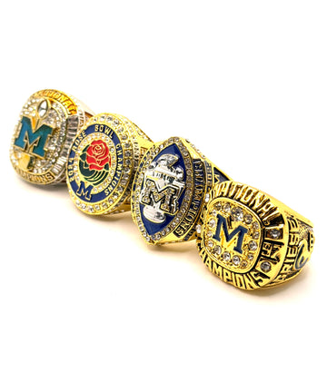NCAA / 1997 , 2024 Big 10 , 2024 Rose Bowl , 2024 Corum Michigan Wolverines Championship Rings Set