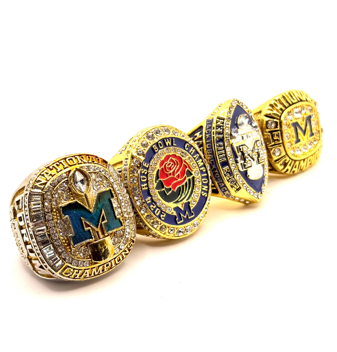 NCAA / 1997 , 2024 Big 10 , 2024 Rose Bowl , 2024 Corum Michigan Wolverines Championship Rings Set
