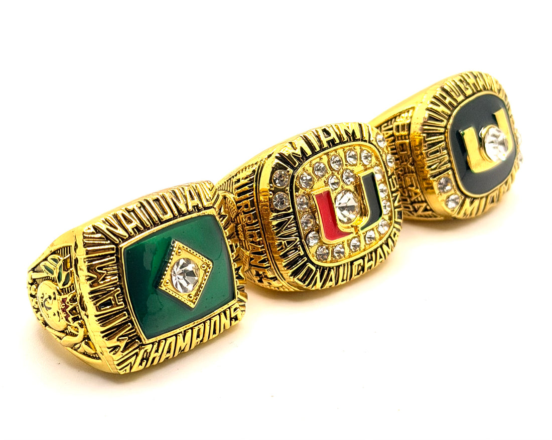 NCAA / 1987 1991 2002 Miami Hurricanes Championship Rings Set