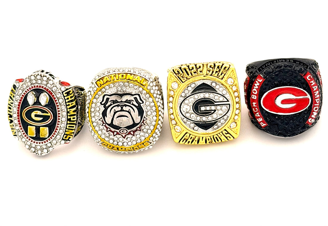 NCAA / 2022 SEC , 2022 Peach Bowl , 2022 Nationals, 2022 Aggression Georgia Bulldogs Championship Rings Set