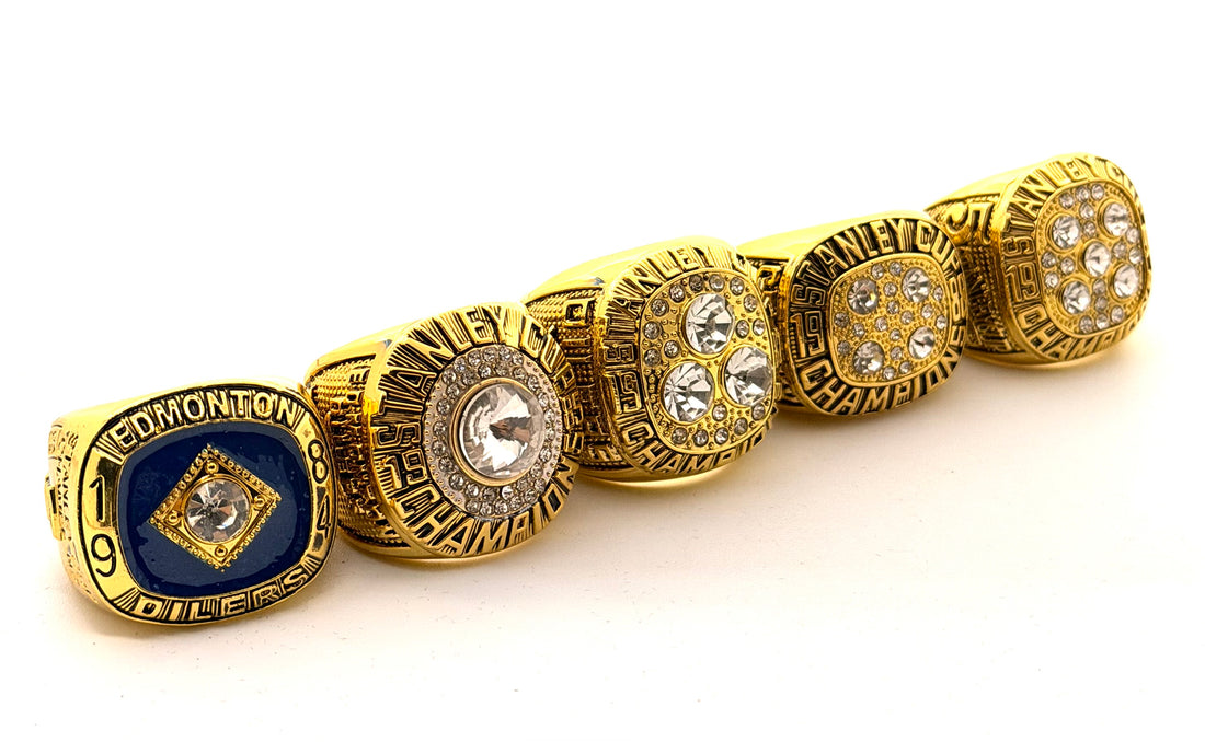 NHL / 1984 1985 1987 1988 1990 Edmonton Oilers Stanley Cup Championship Rings Set