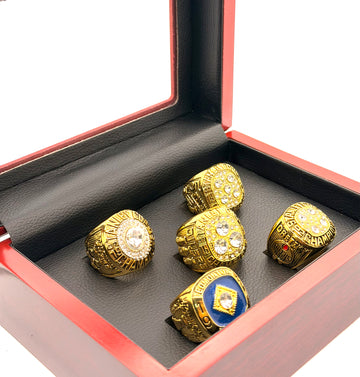 NHL / 1984 1985 1987 1988 1990 Edmonton Oilers Stanley Cup Championship Rings Set With box