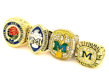 NCAA / 1997 , 2024 Big 10 , 2024 Rose Bowl , 2024 Corum Michigan Wolverines Championship Rings Set