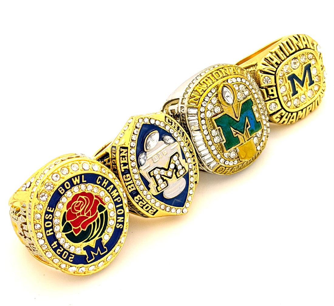 NCAA / 1997 , 2024 Big 10 , 2024 Rose Bowl , 2024 Corum Michigan Wolverines Championship Rings Set