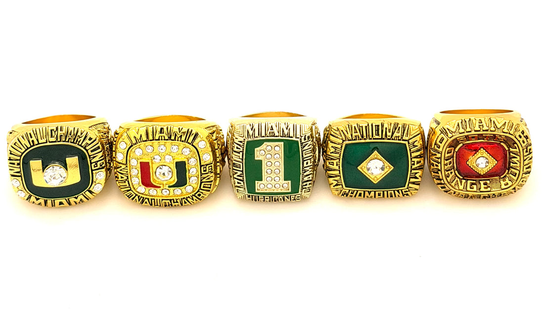 NCAA / 1983 1987 1989 1991 2001 Miami Hurricanes championship rings set