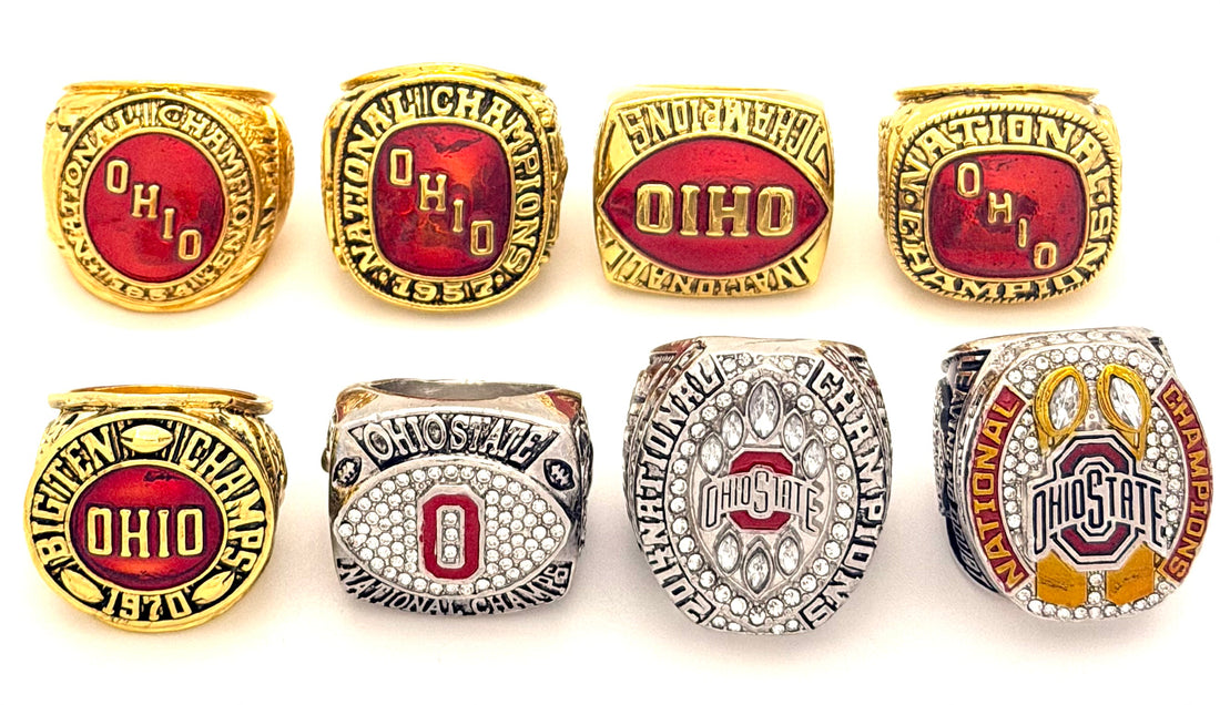 NCAA / 1954 1957 1961 1968 1970 2002 2014 2024 Ohio State Buckeyes championship Rings set