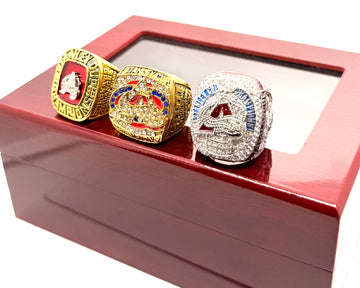 NHL / 1996 2001 2022 Colorado Avalanche Stanley Cup Championship Rings Set With wooden box