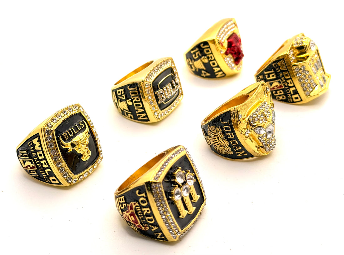 NBA / 1991 1992 1993 1996 1997 1998 Chicago Bulls championship rings Set / Jordan