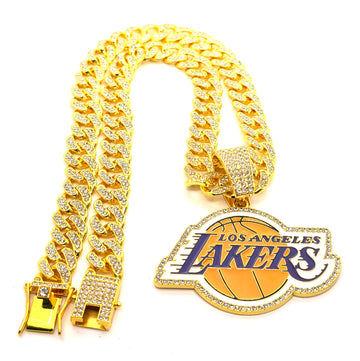 Hip Hop Necklace Los Angeles Lakers / Gold Color