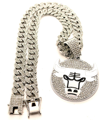 Hip Hop Necklace Chicago Bulls / Silver Color