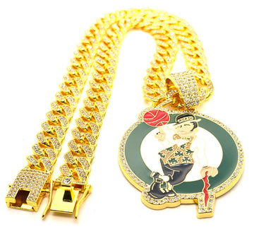 Hip Hop Necklace Chicago Bulls / Gold Color