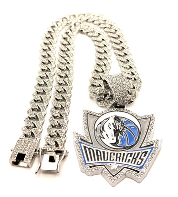 Hip Hop Necklace Dallas Mavericks / Silver Color