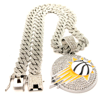 Hip Hop Necklace Phoenix Suns  / Silver Color