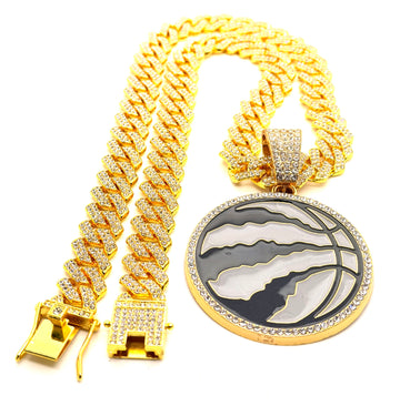 Hip Hop Necklace Toronto Raptors  / Gold Color