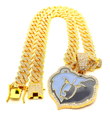 Hip Hop Necklace Memphis Grizzlies / Gold Color