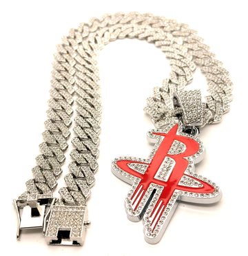 Hip Hop Necklace Houston Rockets / Silver Color