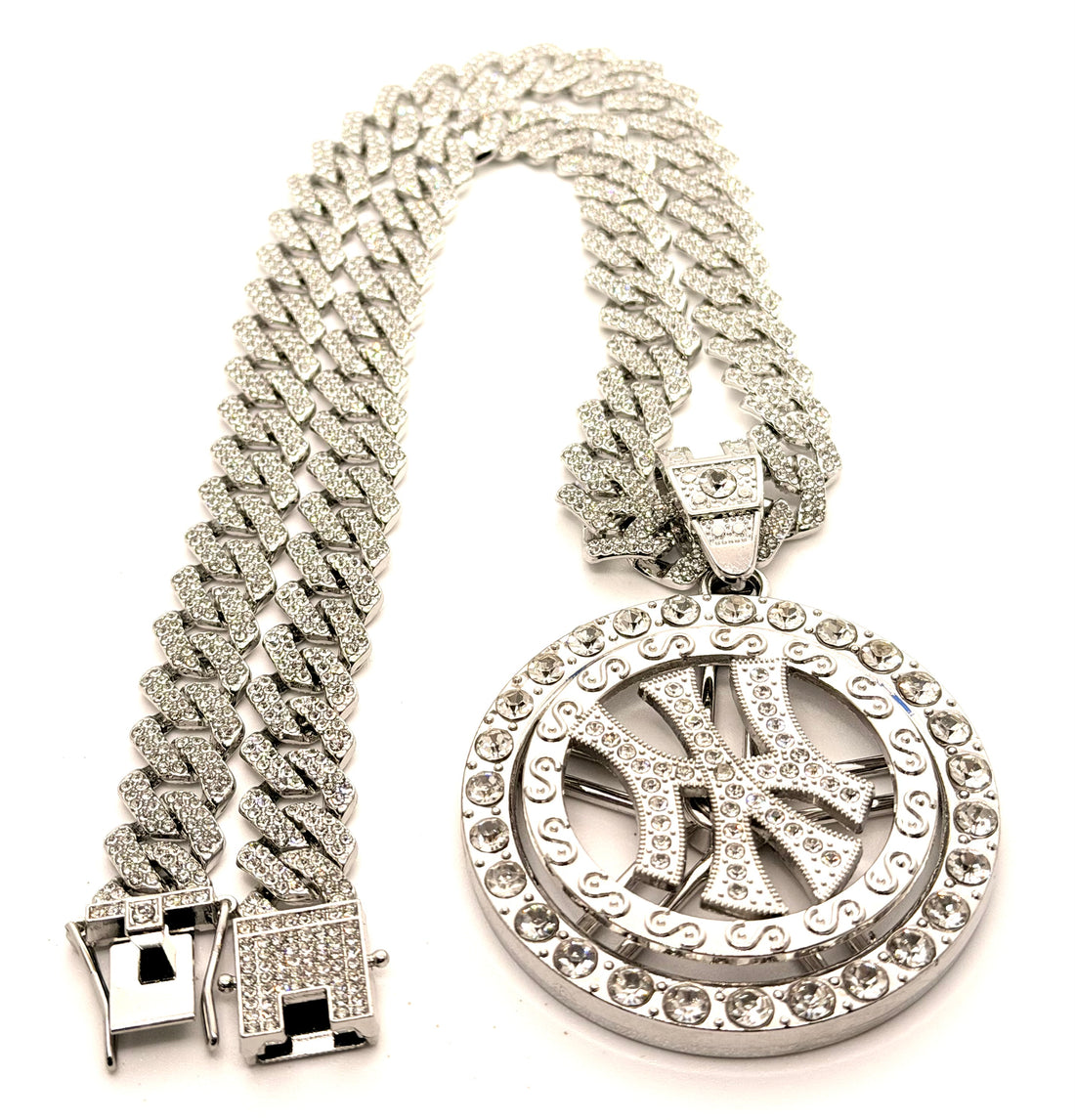 Hip Hop Necklace / New York Yankees Silver Color