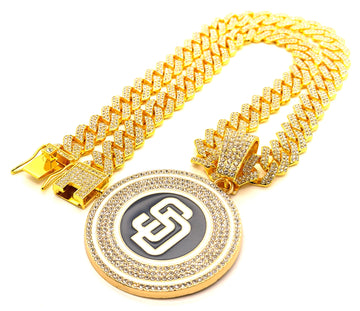 Hip Hop Necklace / San Diego Padres Gold Color