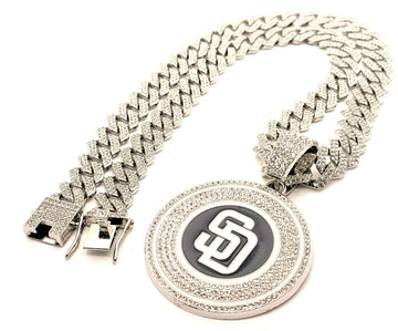 Hip Hop Necklace / San Diego Padres Silver Color
