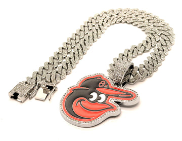 Hip Hop Necklace / Baltimore Orioles Silver Color