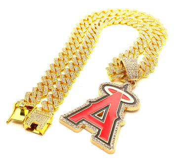 Hip Hop Necklace / Los Angeles Angels Gold Color