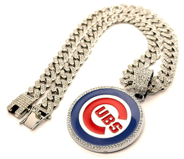Hip Hop Necklace / Chicago Cubs Silver Color