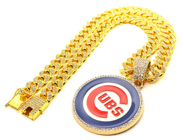 Hip Hop Necklace / Chicago Cubs Gold Color