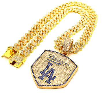 Hip Hop Necklace / Los Angeles Dodgers Gold Color