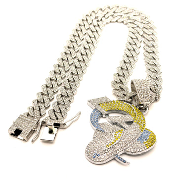 Hip Hop Necklace / Los Angeles Rams Silver Color