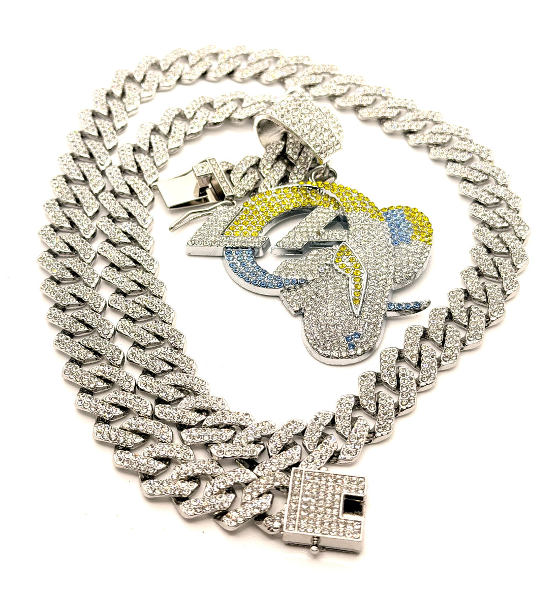 Hip Hop Necklace / Los Angeles Rams Silver Color