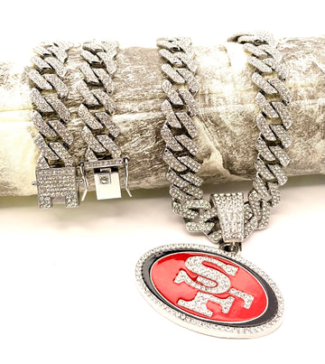 Hip Hop Necklace / San Francisco 49ers Silver Color