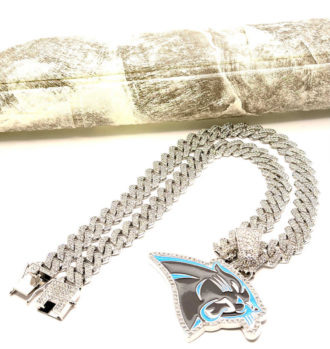 Hip Hop Necklace / Carolina Panthers Silver Color