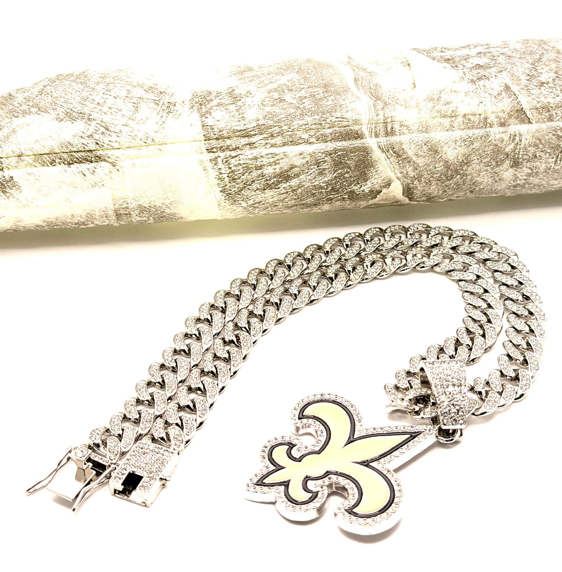 Hip Hop Necklace / New Orleans Saints Silver Color