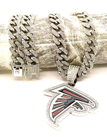 Hip Hop Necklace / Atlanta Falcons Silver Color
