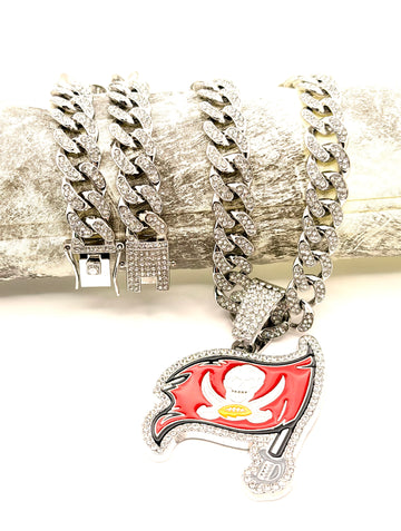 Hip Hop Necklace / Tampa Bay Buccaneers Silver Color