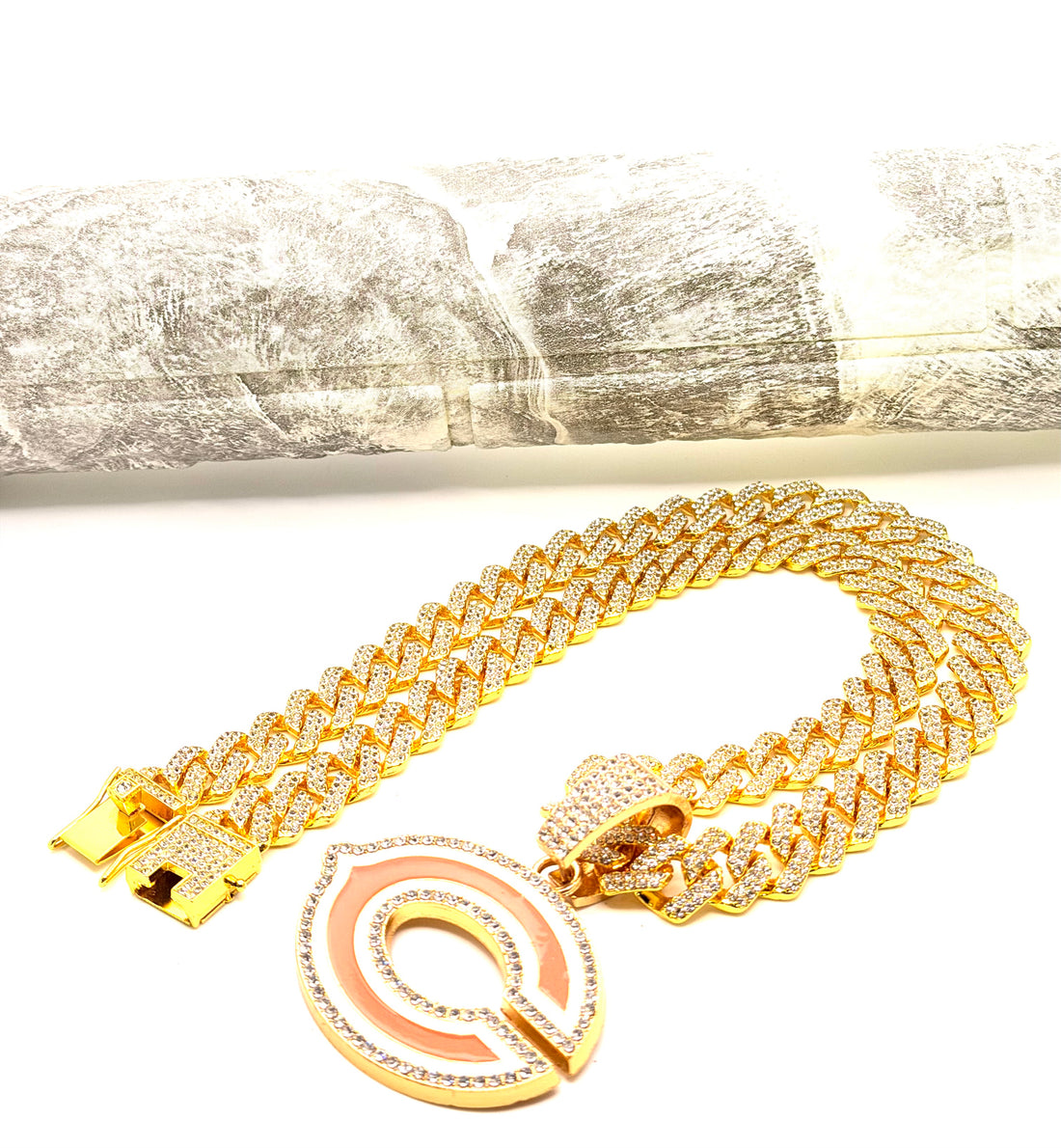 Hip Hop Necklace / Chicago Bears Gold Color