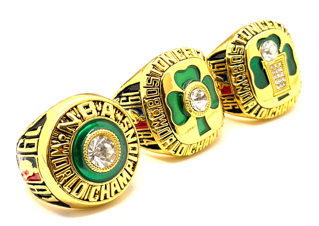Boston Celtics 1981 1984 1986 Championship Rings Set