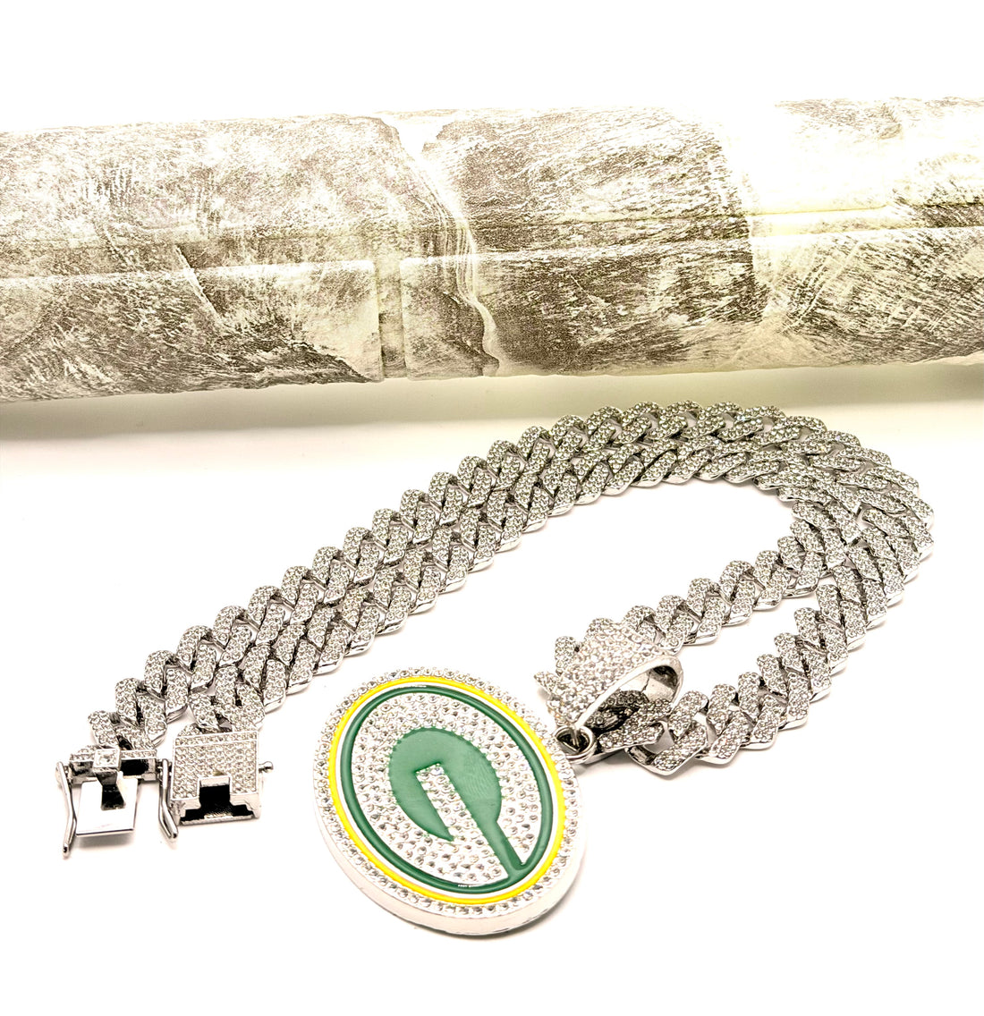 Hip Hop Necklace / Green Bay Packers Silver Color