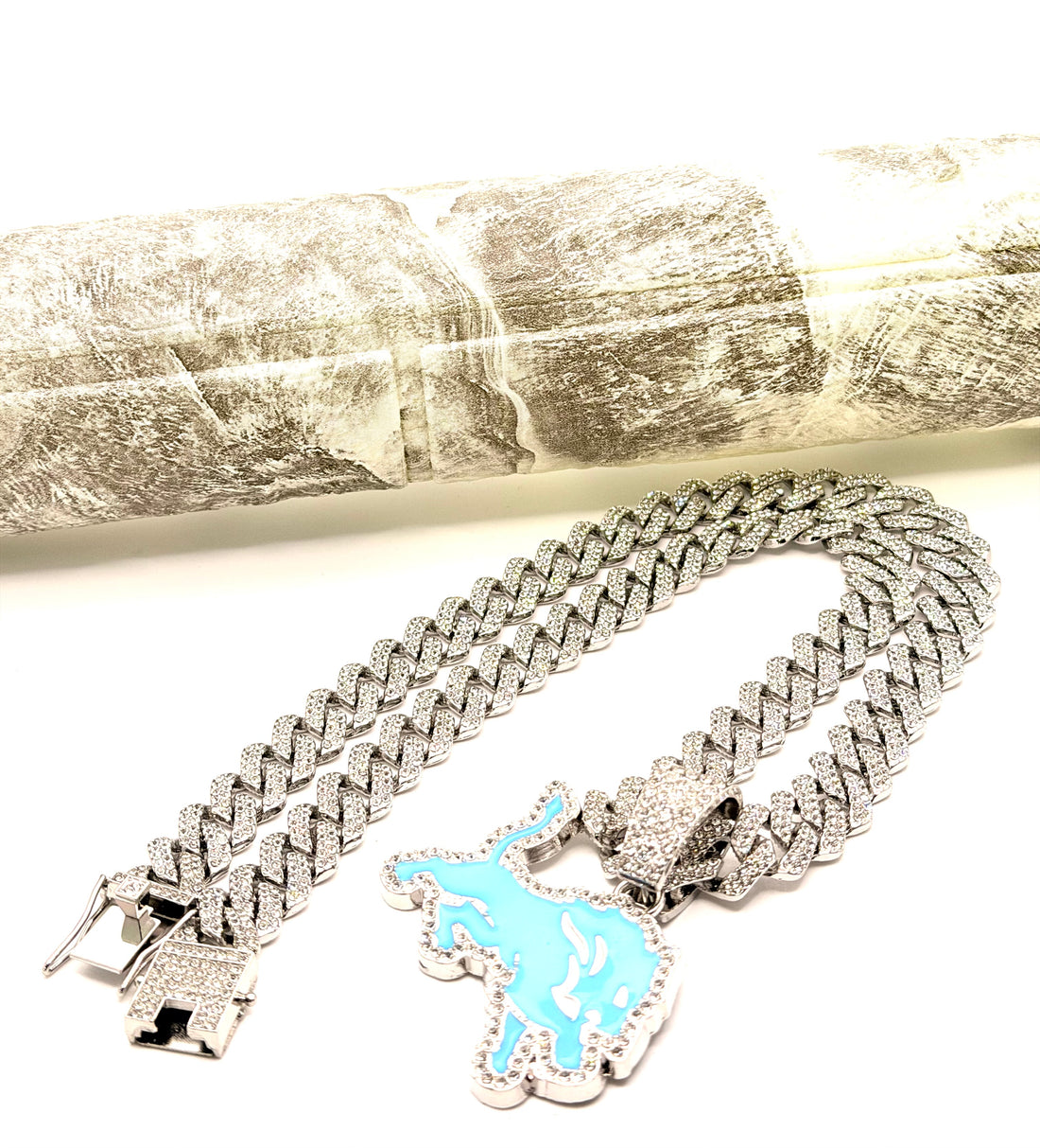 Hip Hop Necklace / Detroit Lions Silver Color