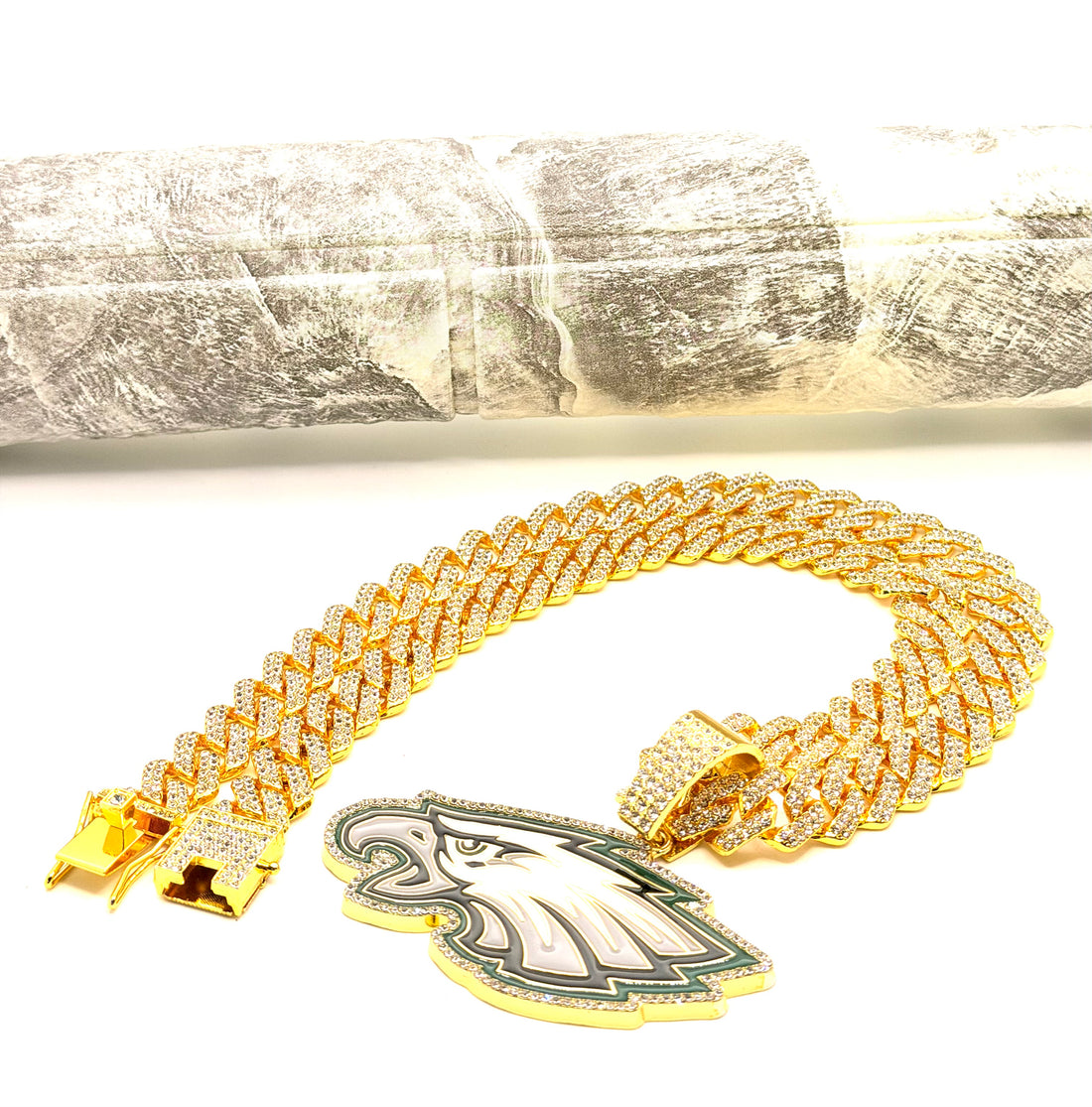 Hip Hop Necklace / Philadelphia Eagles Gold Color