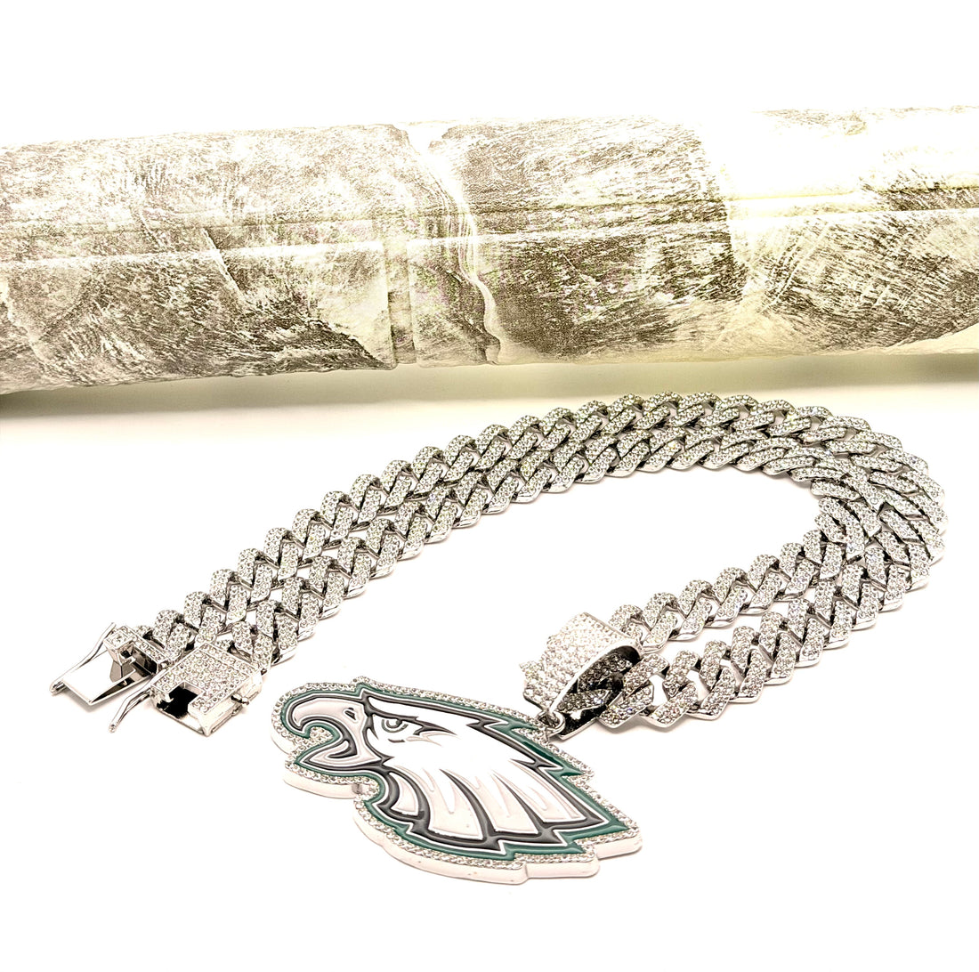 Hip Hop Necklace / Philadelphia Eagles Silver Color