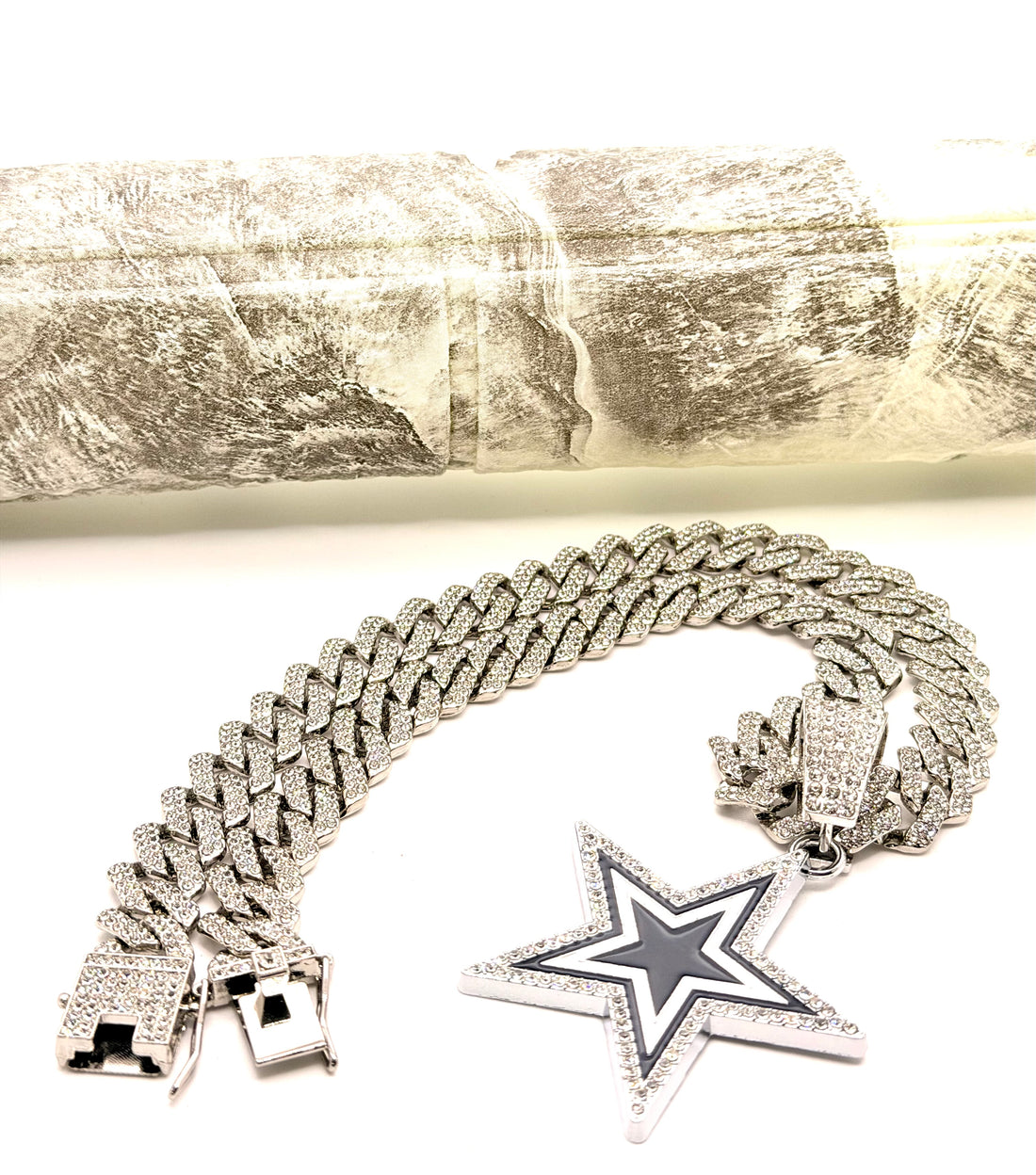Hip Hop Necklace / Dallas Cowboys Silver Color